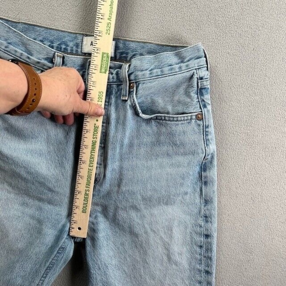 Agolde Jeans Womens 27 Blue Riley High Rise Straight Crop Frayed Hem Streetwear - Picture 10 of 13